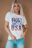 PARTY IN THE USA Round Neck Cuffed Tee - AdorableDesignsz 
