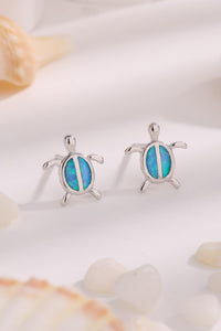 Opal Turtle 925 Sterling Silver Stud Earrings - AdorableDesignsz 