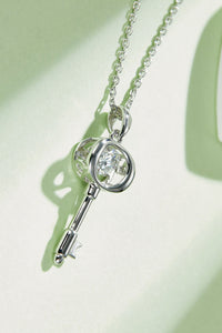 Moissanite Key Pendant Necklace