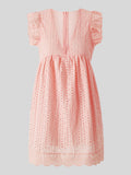 Flirty & Feminine: Ruffled Eyelet Cap Sleeve Mini Dress