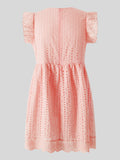 Flirty & Feminine: Ruffled Eyelet Cap Sleeve Mini Dress