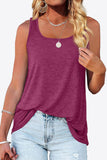 Curved Hem Square Neck Tank