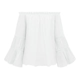 Off-Shoulder Frill Trim Blouse