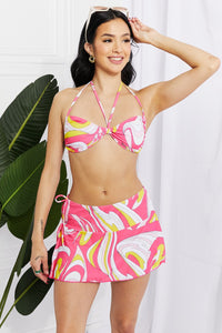 Marina West Swim Disco Dive Bandeau Bikini and Skirt Set - AdorableDesignsz 