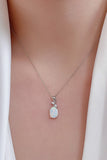 Opal Oval Pendant Chain Necklace - AdorableDesignsz 