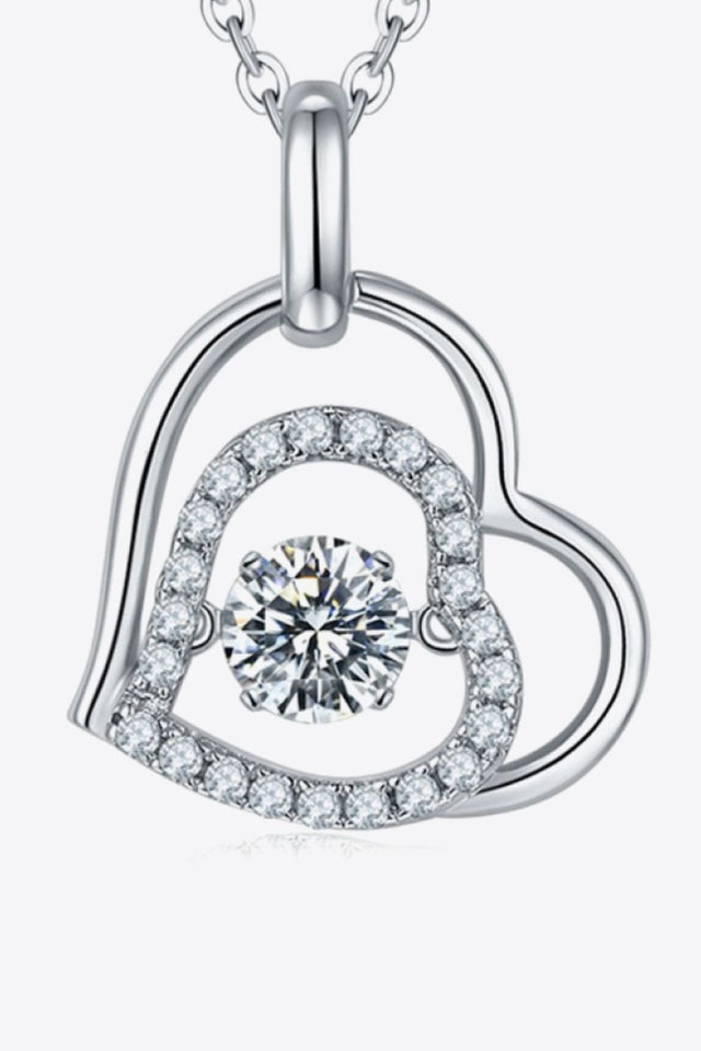 Moissanite Heart Pendant Necklace - AdorableDesignsz 