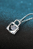 Moissanite Lock Pendant Necklace - AdorableDesignsz 