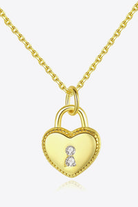 Heart Lock Pendant 925 Sterling Silver Necklace