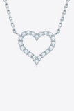 Moissanite Platinum-Plated Heart Necklace - AdorableDesignsz 