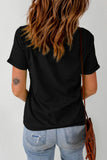 Slogan Graphic Cuffed Sleeve Tee - AdorableDesignsz 