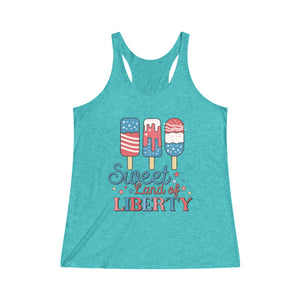 4th of July  WOMENS TANK, Women's Tri-Blend Racerback Tank, Tank Top, Summer tank top, Gift for her