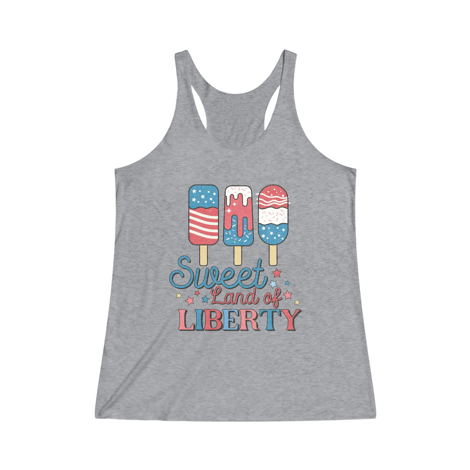 4th of July  WOMENS TANK, Women's Tri-Blend Racerback Tank, Tank Top, Summer tank top, Gift for her - AdorableDesignsz 